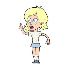 cartoon woman asking question N100