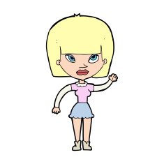 cartoonw woman waving N6
