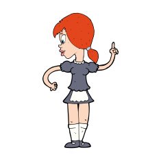 cartoon waitress calling order N14