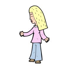 cartoon woman with open arms N148