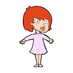 cartoon woman wearing dress N14