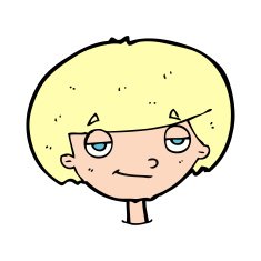 cartoon smug looking boy N13