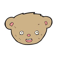 cartoon teddy bear face N27