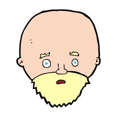 cartoon shocked man with beard N18
