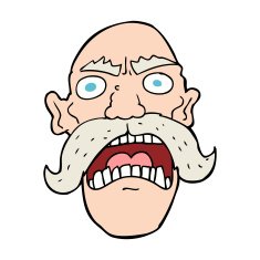 cartoon angry old man N221