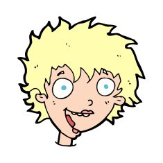 cartoon crazy excited woman N27