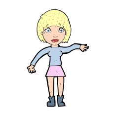 cartoon surprised woman N343