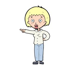 cartoon shocked woman N144