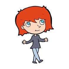 cartoon girl with no worries N11