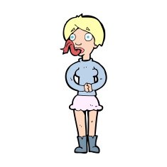 cartoon woman with snake tongue N28