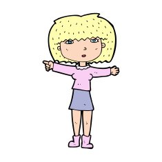 Cartoon Girl Pointing N46