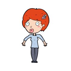 cartoon shocked woman N145