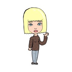 Cartoon Woman Waving N488