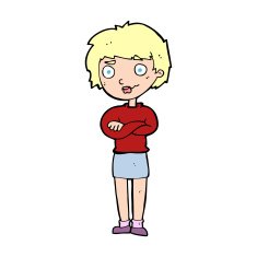 cartoon annoyed woman N279