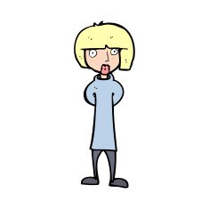 cartoon curious woman N90