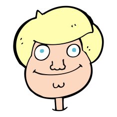 cartoon happy boy's face N29