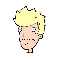 cartoon nervous man N228