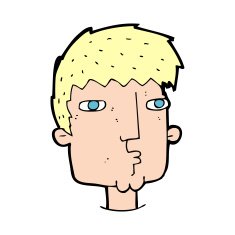 cartoon curious man N103