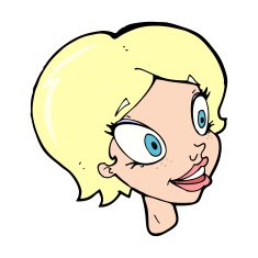 cartoon pretty female face N143
