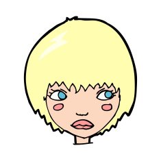 cartoon unhappy girl N28