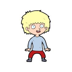 cartoon excited boy N222