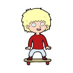 Cartoon Boy On Skateboard N27