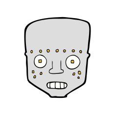 cartoon robot head N110