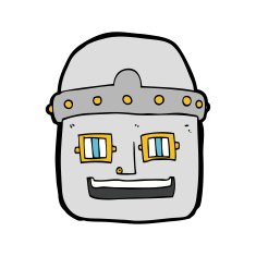 cartoon robot head N111