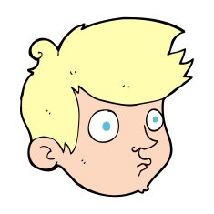 cartoon staring boy N32