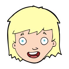 cartoon happy female face N267
