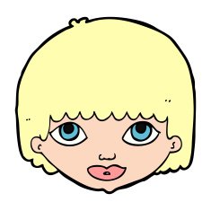 cartoon female face N220