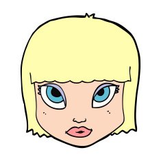 cartoon female face N221
