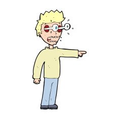 cartoon man with popping out eyes N44