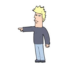 Cartoon Man Pointing N299