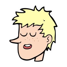 cartoon happy boy face N69