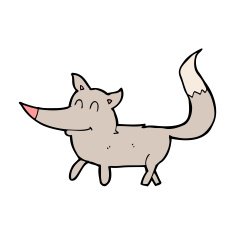 cartoon little wolf N126