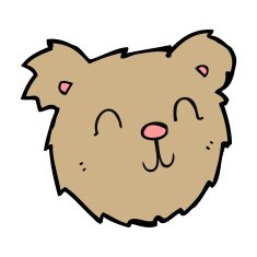 cartoon happy teddy bear face N6