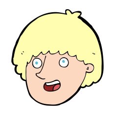 cartoon happy male face N29