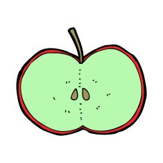 cartoon sliced apple N17