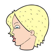 cartoon female face N222