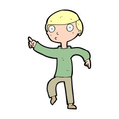 Cartoon Boy Pointing N46