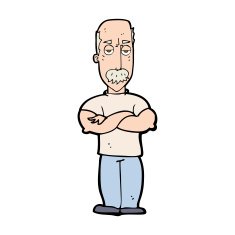 cartoon angry man with mustache N15