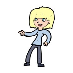 Cartoon Girl Pointing N47