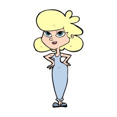 Cartoon Girl With Hands On Hips N29