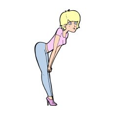 cartoon woman looking at something N16