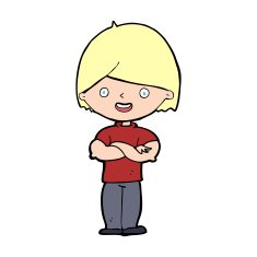 cartoon man with crossed arms N41
