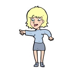 cartoon woman pointing N310