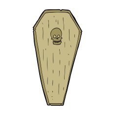 spooky cartoon coffin N25