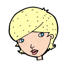 cartoon friendly woman N101