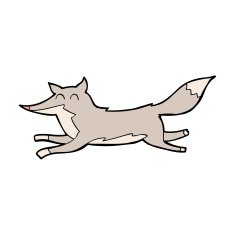 cartoon running wolf N10
